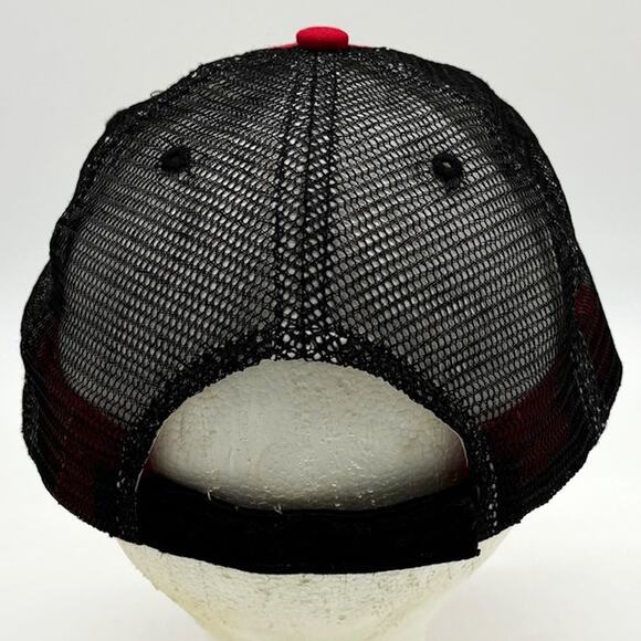 Luke Bryan Baseball Hat Mens OS Red Denim Distressed Black Meshback Adjustable - Picture 3 of 8